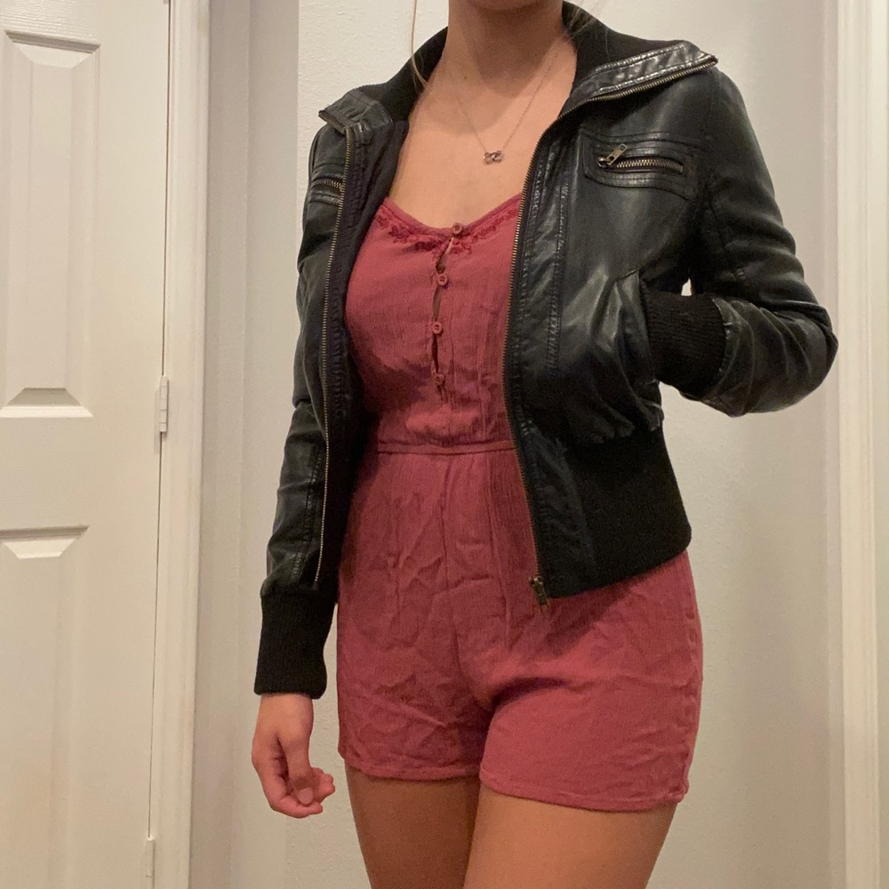 Sky and sparrow button romper